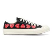 Comme des Garçons Play Svart Hjärttryck Låga Sneakers Multicolor, Herr