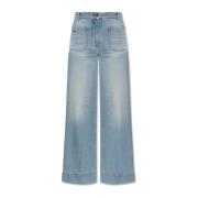 Victoria Beckham Jeans med logotyp Blue, Dam