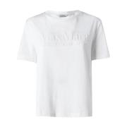 Max Mara Vit Bomull T-Shirt Paggio White, Dam