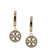 Tory Burch Pave Huggie Hoop Örhänge Tillbehör Yellow, Dam