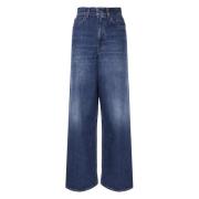 Chloé Midnight Blue Wide Leg Jeans Blue, Dam