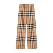 Burberry Beige Rutiga Byxor Ariane CHK Multicolor, Dam