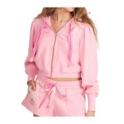 Loveshackfancy Rosa Hoodie Hasana Stil Pink, Dam