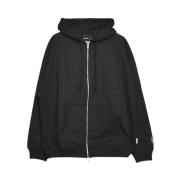 Rassvet Zip Hoodie med Framficka och Logodetalj Black, Herr