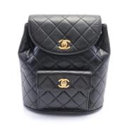 Chanel Vintage Pre-owned Laeder ryggsckar Black, Dam