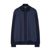 Boss Blå Zip-Up Sweater Blue, Herr