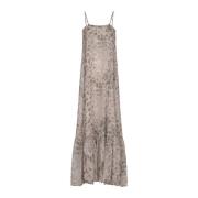 Rotate Birger Christensen Chiffong Maxi Wida Klänning Gray, Dam