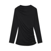 Anine Bing Modern Draperad Topp - Svart Black, Dam