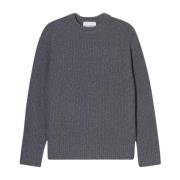 Closed Raglan crew neck ribbed sweater Gray, Herr