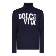 MC2 Saint Barth Ull Dolcevita med Front Script Blue, Herr