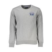 La Martina Bomull Crewneck Sweatshirt med Broderi Gray, Herr