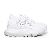 Rucoline Vita tyg sneakers med läderinsatser White, Dam