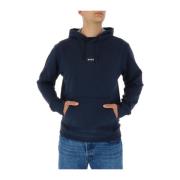 Hugo Boss Logo Hoodie Mörkblå Sweatshirt Blue, Herr