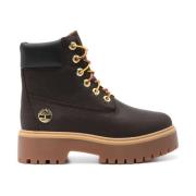 Timberland Brun Läder Vattentäta Snörstövlar Brown, Dam