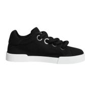 Dolce & Gabbana Logo Detalj Portofino Sneakers Kvinnor Svart Black, Da...