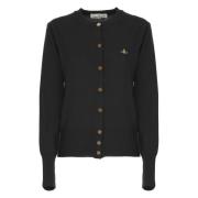 Vivienne Westwood Svart Kofta med Framknappar Black, Dam