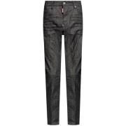 Dsquared2 Svarta Denim Jeans Whiskering Effekt Black, Herr