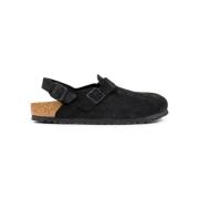 Birkenstock Svarta Mocka Läder Sandaler Black, Herr