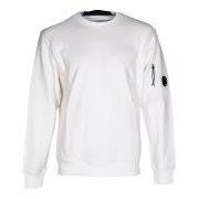 C.p. Company Herr Sweatshirt. Broderad logotyp. Mjukt interiör. White,...