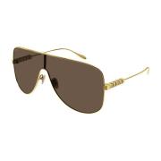 Gucci Brun Lins Guldram Solglasögon Gg1436S Yellow, Dam