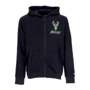 New Era Milwaukee Bucks Script Hoodie Svart Black, Herr