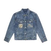 Evisu Brocade Appliqué & Carp Embroidery Denim Jacka Blue, Herr