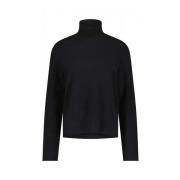 Drykorn Stilfull Ribbstickad Turtlenecktröja Black, Dam