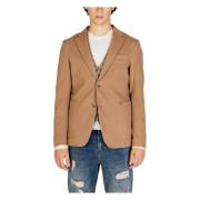 Gianni Lupo Beige Reverskrage Blazer Höst/Vinter Beige, Dam