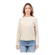 Gerry Weber Beige Crew Neck Cotton Sweater Beige, Dam