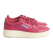 Autry Vintage Getläder Sneakers i Fuchsia Pink, Dam