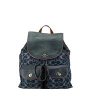 Coach Pre-owned Pre-owned Canvas axelremsvskor Blue, Dam