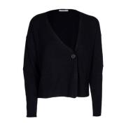 Kangra Kashmir Cardigan med Korsad Knappstängning Black, Dam