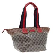 Gucci Vintage Pre-owned Belagd canvas gucci-vskor Beige, Dam