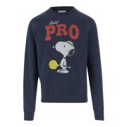 MC2 Saint Barth Snoopy Bomull Crew Neck Sweatshirt Navy Blue, Herr