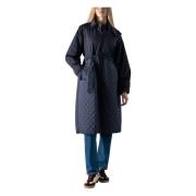 Max Mara Weekend Stilren regnrock med avtagbar huva Blue, Dam