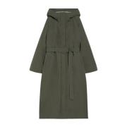 Max Mara Weekend Vändbar Parka med Huva och Bälte Green, Dam