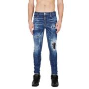 Dsquared2 Konstnärliga Paint-Splatter Herr Jeans Blue, Herr