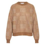 Jacob Cohën Mohair Crew-neck Stickat Made in Italy Beige, Dam