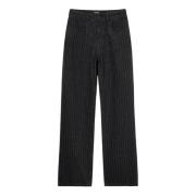 Desigual Svart Pinstripe Dragkedja Jeans Kvinnor Höst/Vinter Black, Da...