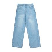 Garment Workshop Wide Leg Denim Jeans i Blå Blue, Herr