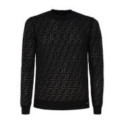 Fendi Round-neck Knitwear Black, Herr