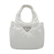 Prada Vintage Pre-owned Nylon axelremsvskor White, Dam