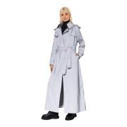 Norma Kamali Grå dubbelknäppt trenchcoat Gray, Dam