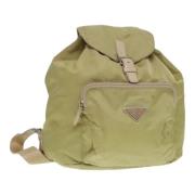 Prada Vintage Pre-owned Nylon ryggsckar Beige, Dam