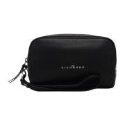 John Richmond Svart Pochette med dragkedja och frontlogo Black, Dam