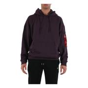 Alpha Industries Essentials huvtröja med badge-logotyp Purple, Herr