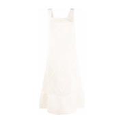 Jil Sander Elegant Beige Midi Klänning Beige, Dam