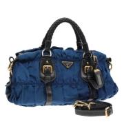 Prada Vintage Pre-owned Nylon prada-vskor Blue, Dam