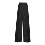 Etro Geometrisk Jacquard Wide Leg Byxor Black, Dam