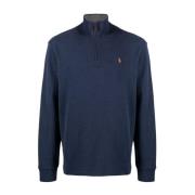 Polo Ralph Lauren Blå Bomull Half Zip Tröja Blue, Herr